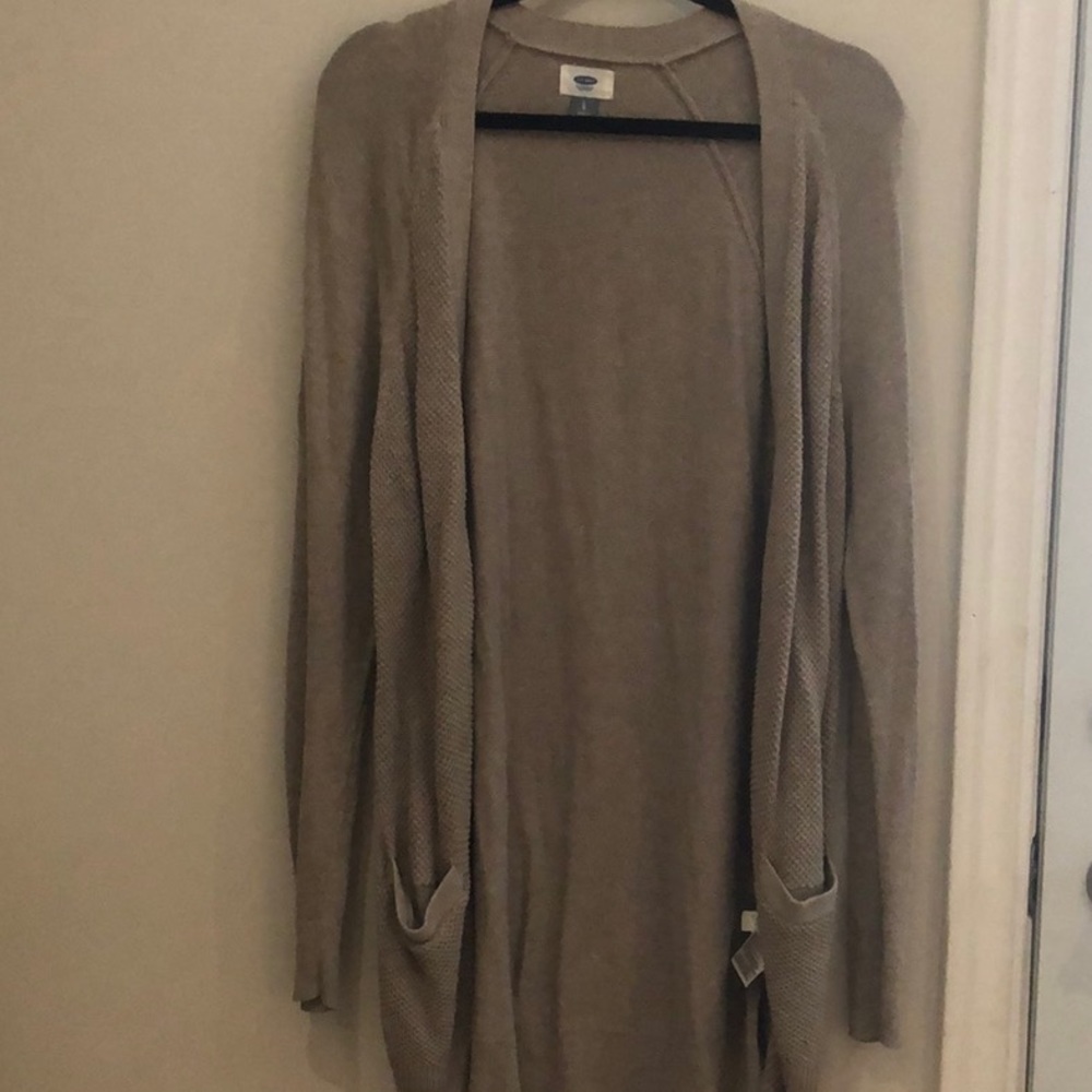 Long beige cardigan